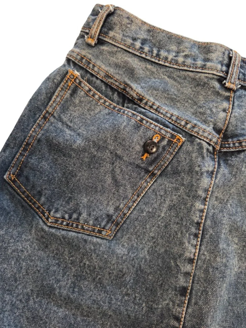 Vintage Jordache Acid Wash Denim Midi Skirt Womens 12 High Waist 80s 90s Western